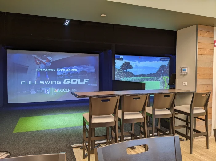 Golf simulator bar